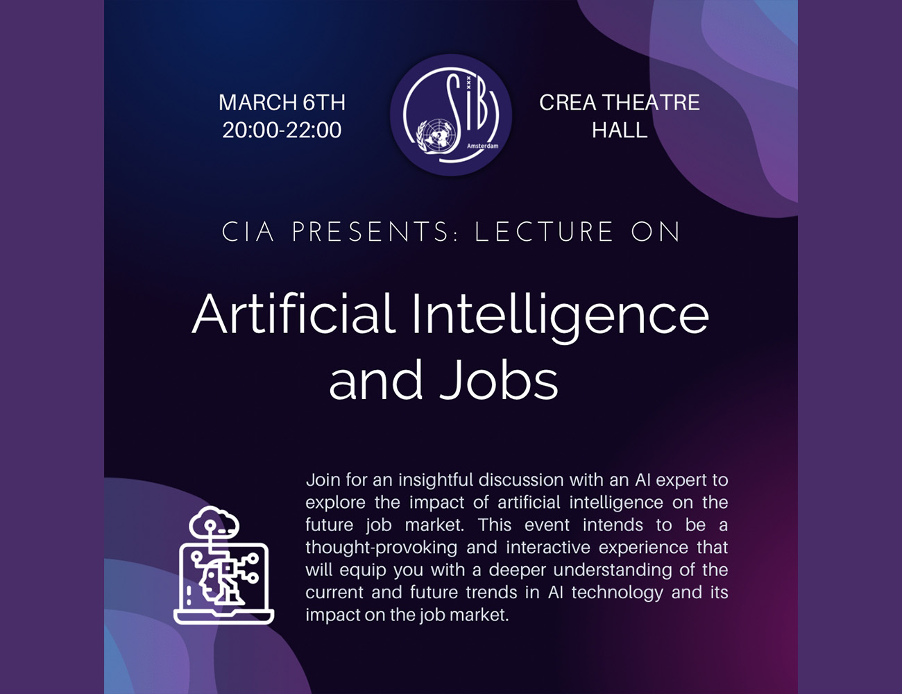 CIA Lecture Artificial Intelligence and Jobs CREA cultureel